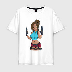 Футболка оверсайз мужская Lara Croft Tomb Raider, цвет: белый