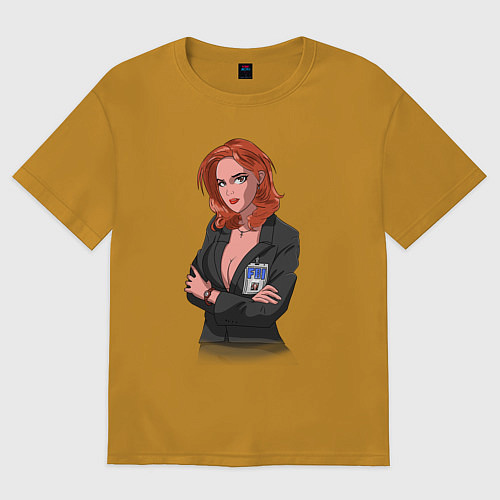 Мужская футболка оверсайз Dana Scully X-Files / Горчичный – фото 1
