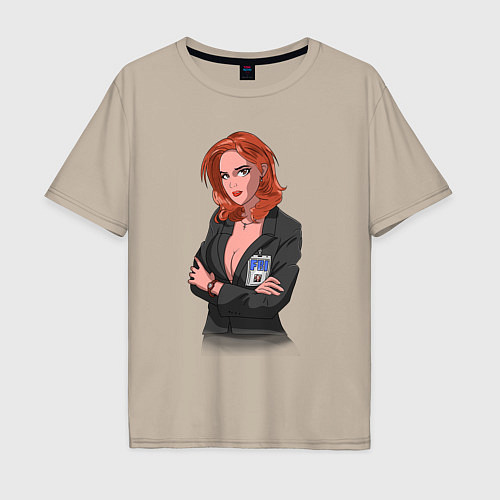 Мужская футболка оверсайз Dana Scully X-Files / Миндальный – фото 1