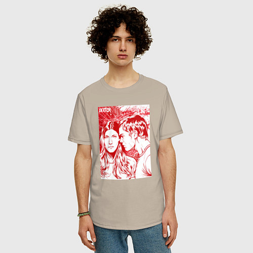 Мужская футболка оверсайз Декс и Дебра / Миндальный – фото 3