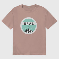 Футболка оверсайз мужская УРАЛ 01, цвет: пыльно-розовый