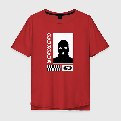 Мужская футболка оверсайз GANGGANG GANGSTER / Красный – фото 1
