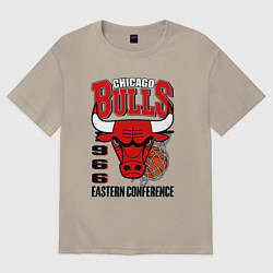 Футболка оверсайз мужская Chicago Bulls NBA, цвет: миндальный