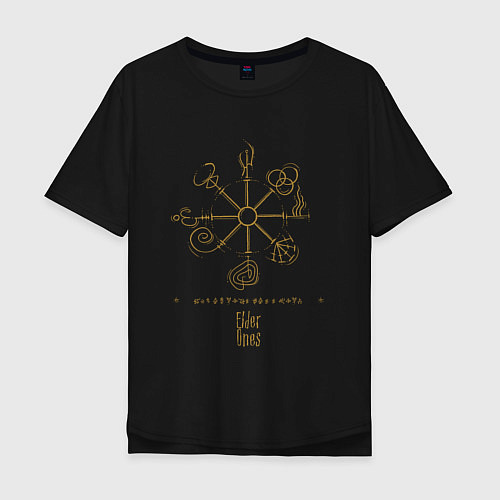 Мужская футболка оверсайз Бестиарий Лавкрафта - Старшие Боги / Черный – фото 1