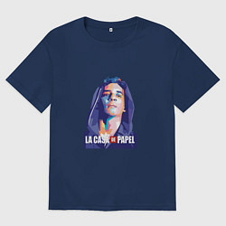 Футболка оверсайз мужская Рио Бумажный Дом, цвет: тёмно-синий