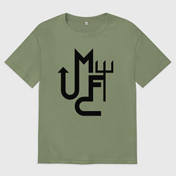 Футболка оверсайз мужская Манчестер Юнайтед минимализм, цвет: авокадо