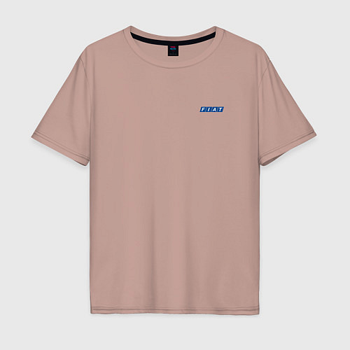 Мужская футболка оверсайз FIAT MINI LOGO спина / Пыльно-розовый – фото 1