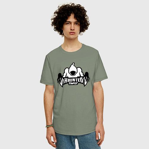 Мужская футболка оверсайз KIZARU HAUNTED FAMILY КИЗАРУ ЛОГО / Авокадо – фото 3