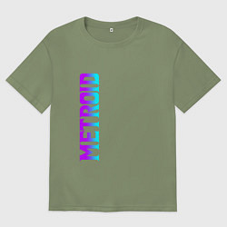 Футболка оверсайз мужская Neon Logo Metroid Dread, цвет: авокадо