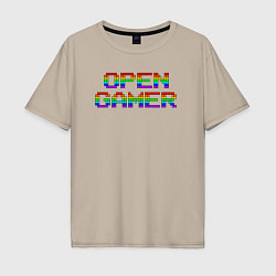 Футболка оверсайз мужская Open Gamer, цвет: миндальный