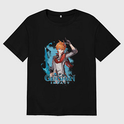 Футболка оверсайз мужская Тарталья Tartaglia Genshin Impact, цвет: черный