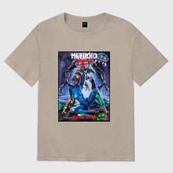 Футболка оверсайз мужская Poster Game Over Metroid Dread, цвет: миндальный