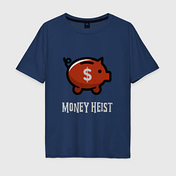 Футболка оверсайз мужская Money Heist Pig, цвет: тёмно-синий