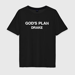 Футболка оверсайз мужская Gods Plane, Drake, цвет: черный