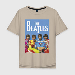 Футболка оверсайз мужская The Beatles - world legend!, цвет: миндальный