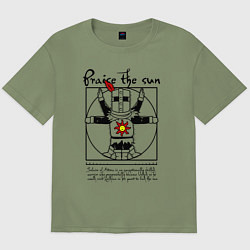 Футболка оверсайз мужская Dark Souls - Praise the Sun!, цвет: авокадо