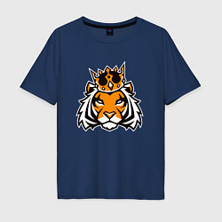 Мужская футболка оверсайз Тигр в короне Tiger in crown