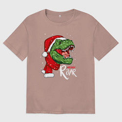 Футболка оверсайз мужская T-rex Merry Roar, цвет: пыльно-розовый
