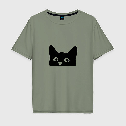 Мужская футболка оверсайз Котяра cat / Авокадо – фото 1