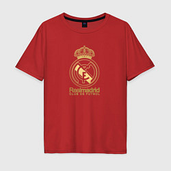 Футболка оверсайз мужская Real Madrid gold logo, цвет: красный