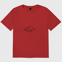 Футболка оверсайз мужская Кошак с надпесью, цвет: красный