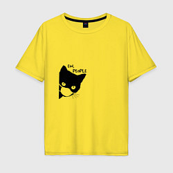 Футболка оверсайз мужская Кот в маске, цвет: желтый