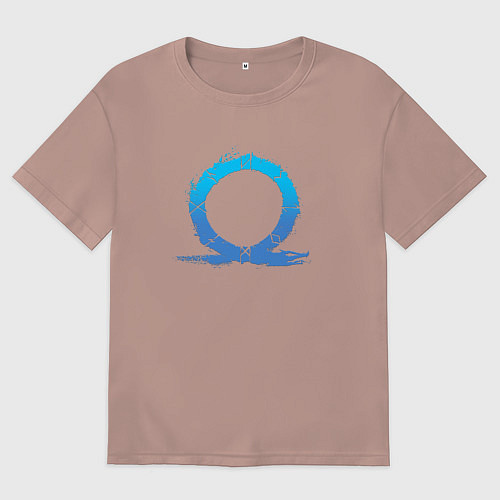 Мужская футболка оверсайз CBVDJK СИМВОЛ КРАТОСА, БОГ ВОЙНЫ / Пыльно-розовый – фото 1