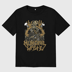 Футболка оверсайз мужская Municipal Waste - crazy eyes, цвет: черный