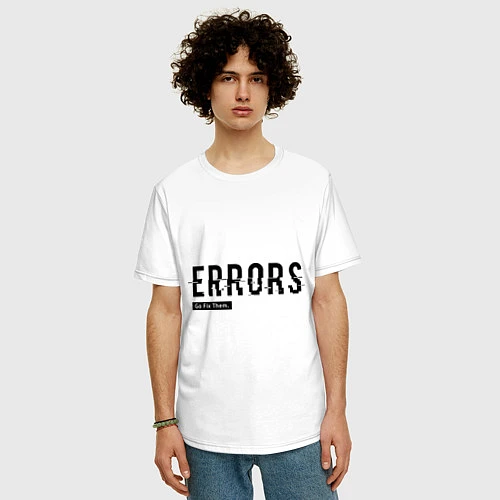 Мужская футболка оверсайз Watch Dogs: Error / Белый – фото 3