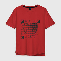 Футболка оверсайз мужская QR Love, цвет: красный