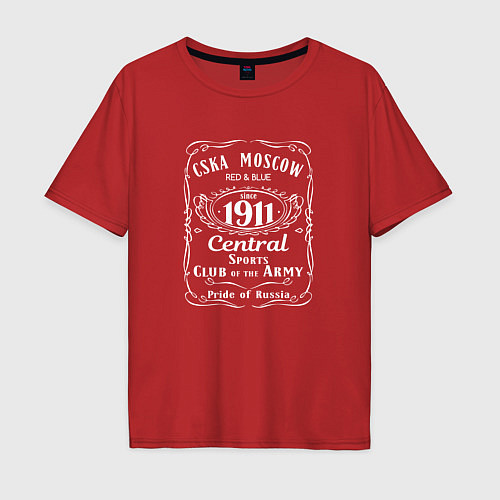 Мужская футболка оверсайз CSKA MOSCOW since 1911 / Красный – фото 1