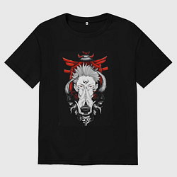 Футболка оверсайз мужская ЗАКЛИНАНИЕ ИТАДОРИ, СУКУНА, цвет: черный