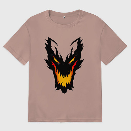 Мужская футболка оверсайз ЛИЦО SHADOW FIEND DOTA2 / Пыльно-розовый – фото 1