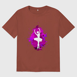 Футболка оверсайз мужская Балерина, силуэт в красках, цвет: кирпичный