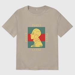 Футболка оверсайз мужская PUCCI GOLD ПУЧЧИ ЗОЛОТО, цвет: миндальный