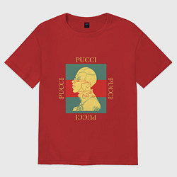 Футболка оверсайз мужская PUCCI GOLD ПУЧЧИ ЗОЛОТО, цвет: красный