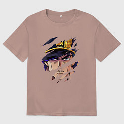 Футболка оверсайз мужская JOJOS BIZARRE ADVENTURE, ГЛАВНЫЙ ГЕРОЙ, цвет: пыльно-розовый