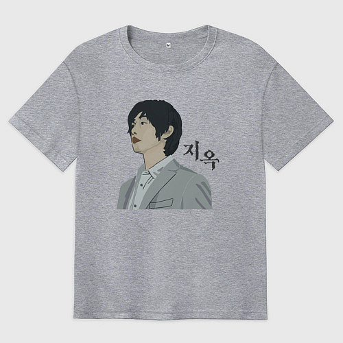 Мужская футболка оверсайз Hellbound 01 / Меланж – фото 1