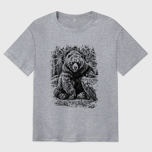 Мужская футболка оверсайз Истинный хозяин Русского леса / Меланж – фото 1