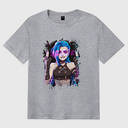 Футболка оверсайз мужская JINX SHOOT ARCANE LOL, цвет: меланж