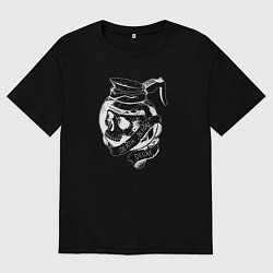 Футболка оверсайз мужская Смерть без кофеина 2, цвет: черный