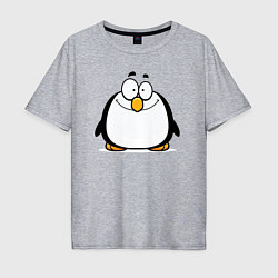Футболка оверсайз мужская Глазастый пингвин, цвет: меланж