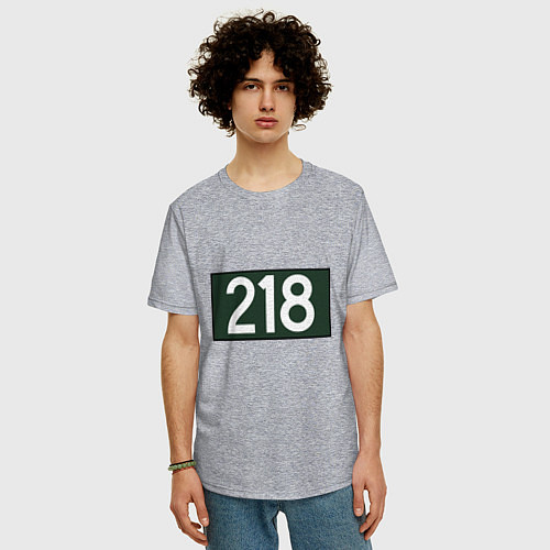 Мужская футболка оверсайз 218 Игрок / Меланж – фото 3