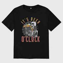 Футболка оверсайз мужская Its beer oclock, цвет: черный