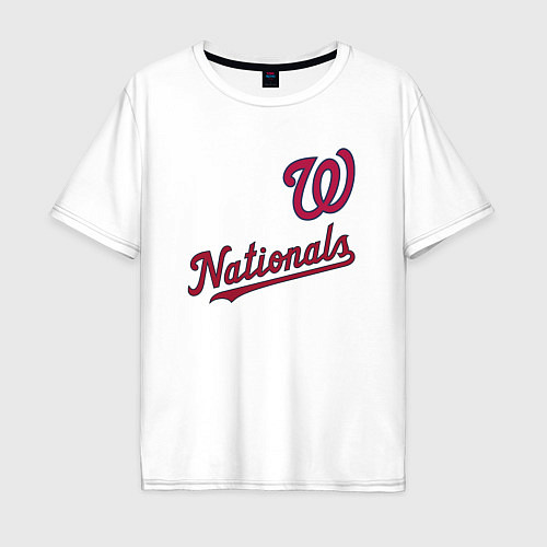 Мужская футболка оверсайз Washington Nationals - baseball team! / Белый – фото 1