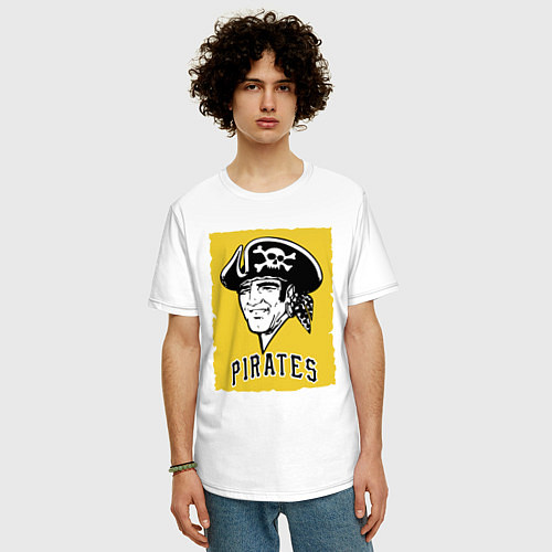 Мужская футболка оверсайз Pittsburgh Pirates baseball / Белый – фото 3