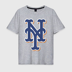 Футболка оверсайз мужская New York Mets - baseball team, цвет: меланж