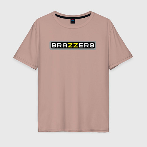 Мужская футболка оверсайз Brazzers / Пыльно-розовый – фото 1
