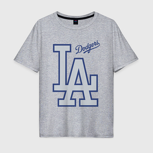 Мужская футболка оверсайз Los Angeles Dodgers - baseball team / Меланж – фото 1