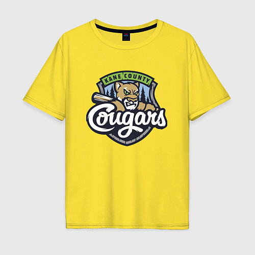 Мужская футболка оверсайз Kane County Cougars - baseball team / Желтый – фото 1